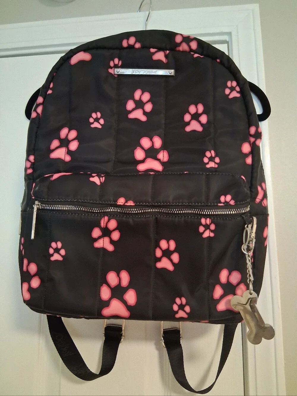 Betsey Johnson Pink Paw Print Backpack